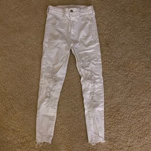 American Eagle White Ripped Jeans
